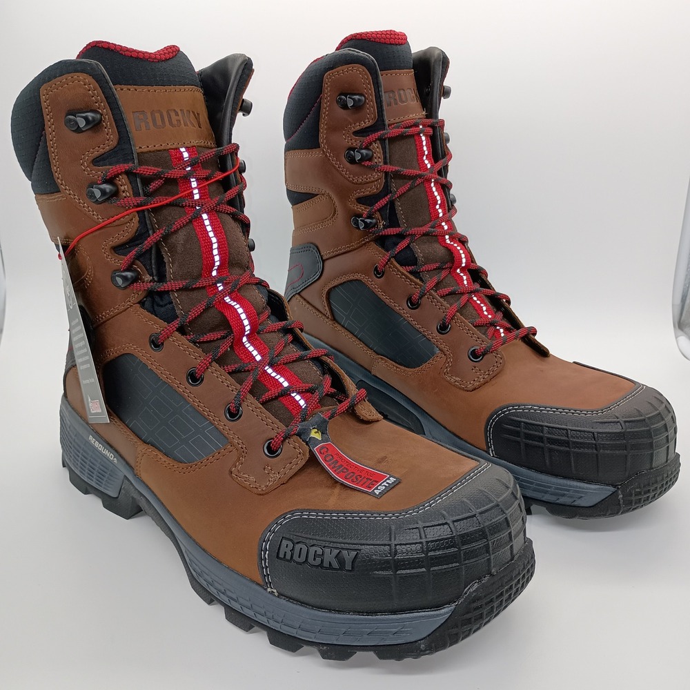 Rocky Treadflex Mens 8" Composite Toe Waterproof Work Boots RKK0240 12W Wide
